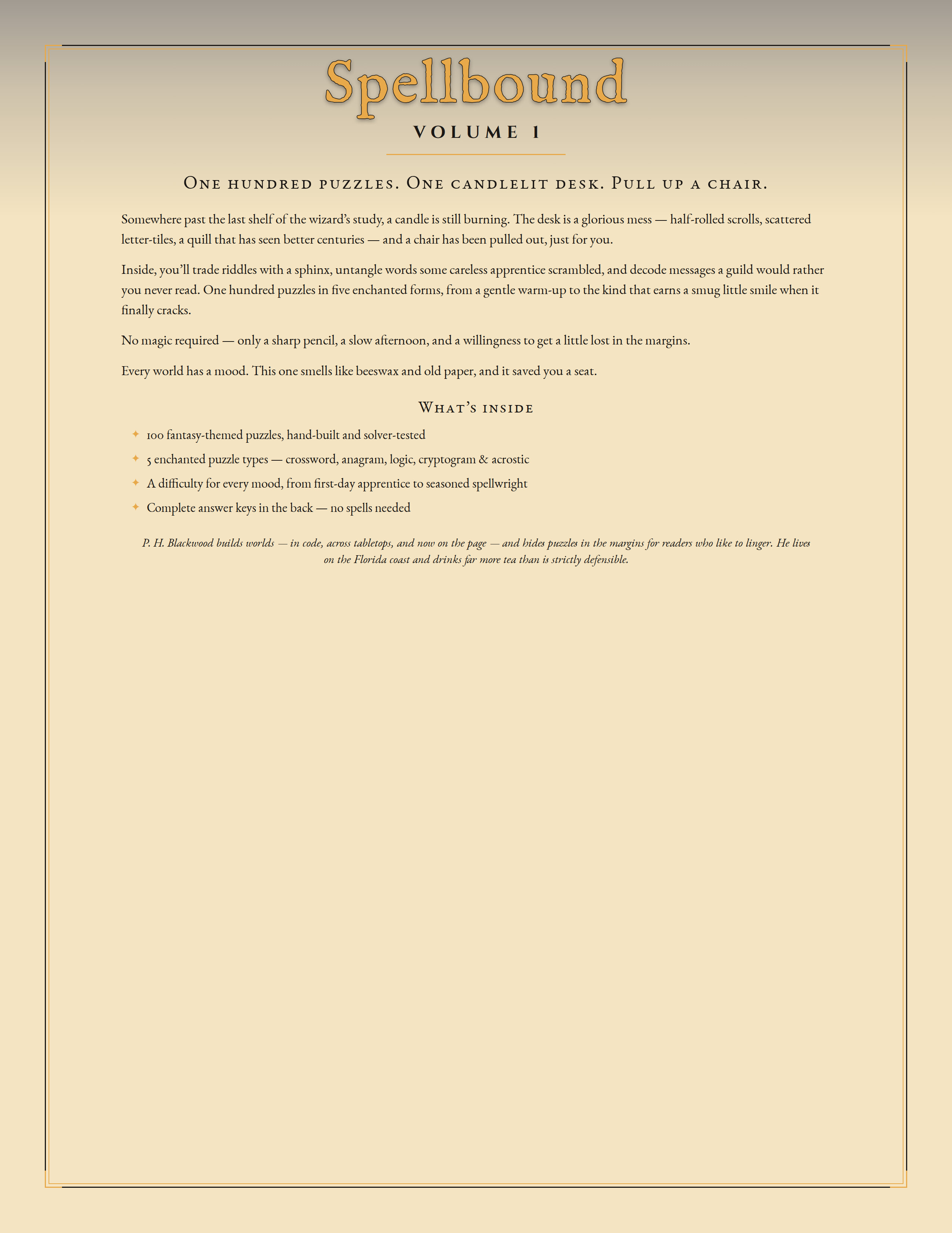 Spellbound Volume 1 — Back Cover